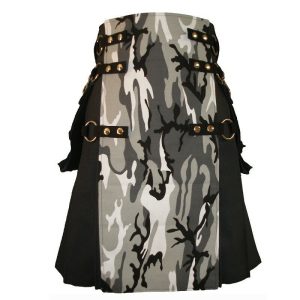 Stylish Scottish Fashion Camouflage Kilt Tactical Black Urban Kilts product photo