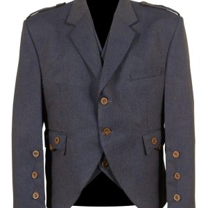Light Purple Scottish Tweed Argyle Kilt Jacket With 5 Button Vest product photo