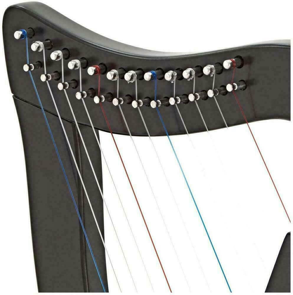 s-l1600-18.jpg 12 String Black Celtic Harp, Rosewood Irish Engraved Harp and Free Black Bag – Next Kilt
