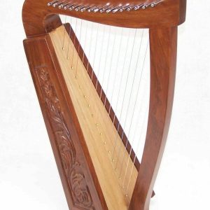 Tall Celtic Irish Knee Harp 17 Strings Solid Wood Free Bag Strings Key 27 Inch product photo