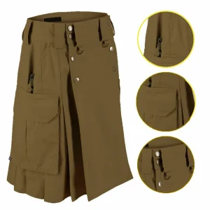 Dark Brown Tactical Men's Combat Cargo Uniform Battle Utility Kilt – Next Kilt