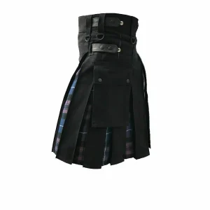 Men's Hybrid Black Cotton & Tartan (Pride Of Scotland) Utility Kilt – Next Kilt