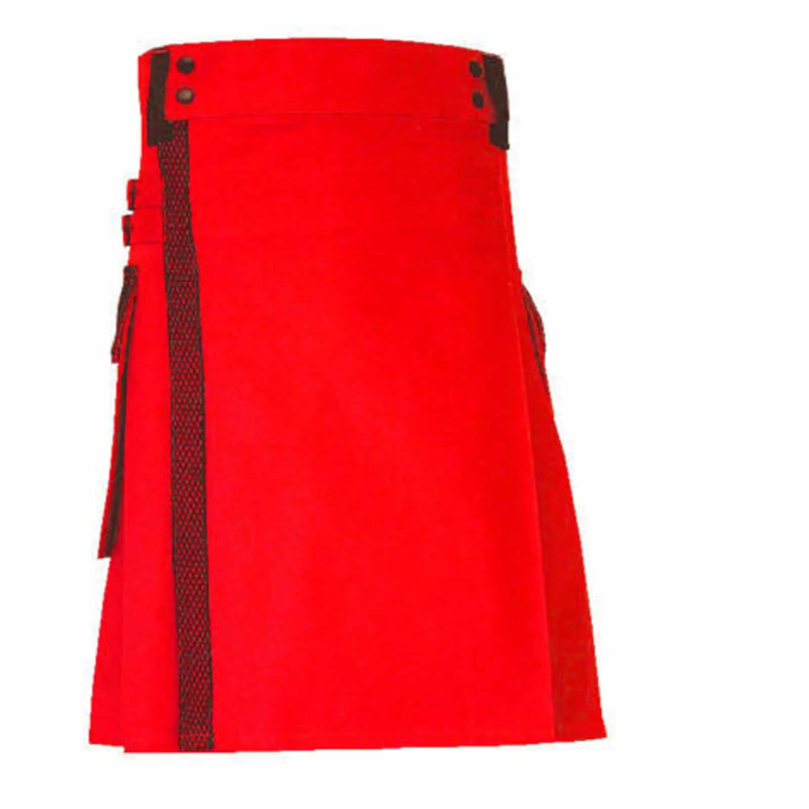 stylish-red-net-pocket-fashion-kilt-back.jpg Red Utility Kilt with Net Pocket – Next Kilt