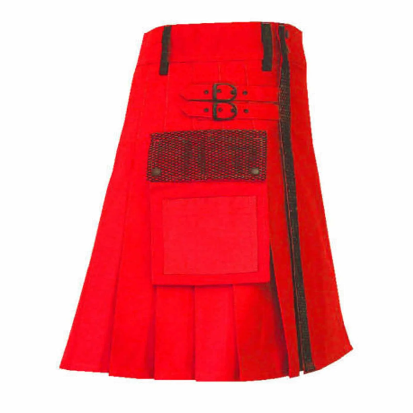 Red Utility Kilt with Net Pocket product photo Red Utility Kilt with Net Pocket product photo