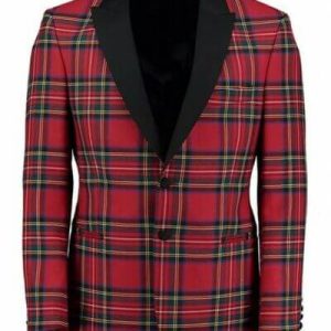 Scottish Men's Kilt Jacket – Handmade Royal Stewart Tartan Wool Jacket product photo