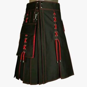 2020 Buy New Kiltish Black & Red Scottish Stunning utility kilt expedited shipping – Next Kilt