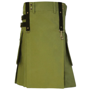 Olive Green Utility Kilt for Men