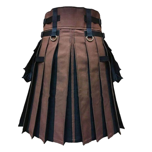 image-removebg-preview (15) BLACK AND BROWN CANVAS CARGO HYBRID KILT