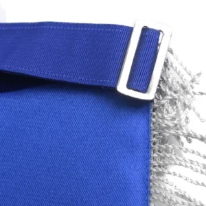 Tyler Blue Lodge Officer Apron - Navy Blue Velvet with Silver Fringe