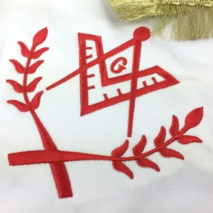 Master Mason Blue Lodge Regalia Set - Red & White Satin