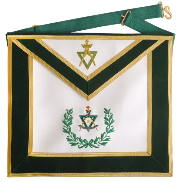 Sovereign Master Allied Masonic Degrees Apron - Green Velvet Sovereign Master Allied Masonic Degrees Apron - Green Velvet