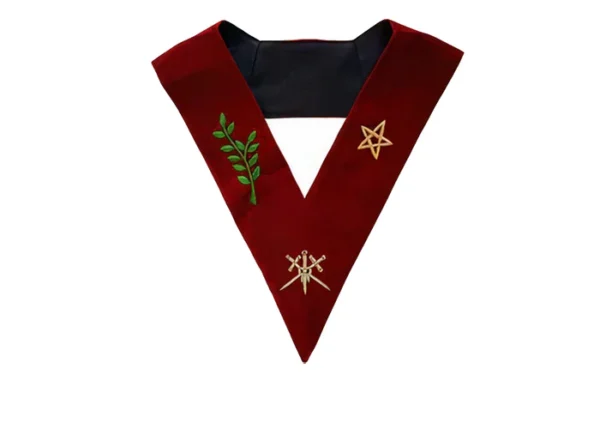 Master of Ceremonies Scottish Rite Officer Collar - Maroon Velvet Master of Ceremonies Scottish Rite Officer Collar - Maroon Velvet