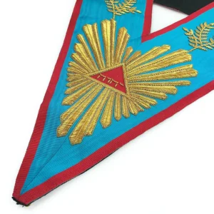 Worshipful Master Memphis Misraim French Regulation Officer Collar - Handmade Embroidery