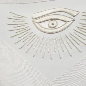 Master Mason Blue Lodge Apron - All White with Tassels & Cords