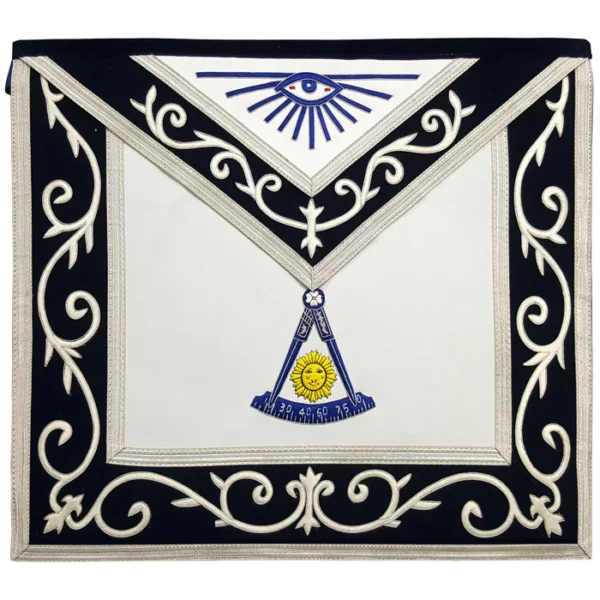Past Master Blue Lodge California Regulation Apron - Silk Threaded Past Master Blue Lodge California Regulation Apron - Silk Threaded