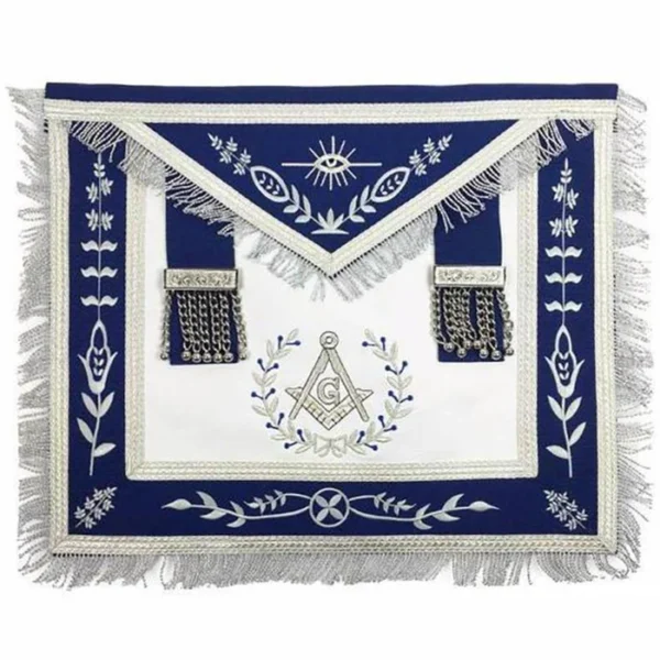 Master Mason Blue Lodge Apron - Royal Blue With Silver Fringe Master Mason Blue Lodge Apron - Royal Blue With Silver Fringe