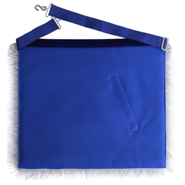 Past Master Blue Lodge California Regulation Apron - Blue & Gold Hand Embroidery Bullion with Pillars