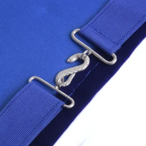 Past Master Blue Lodge California Regulation Apron - Blue & Gold Hand Embroidery Bullion with Pillars