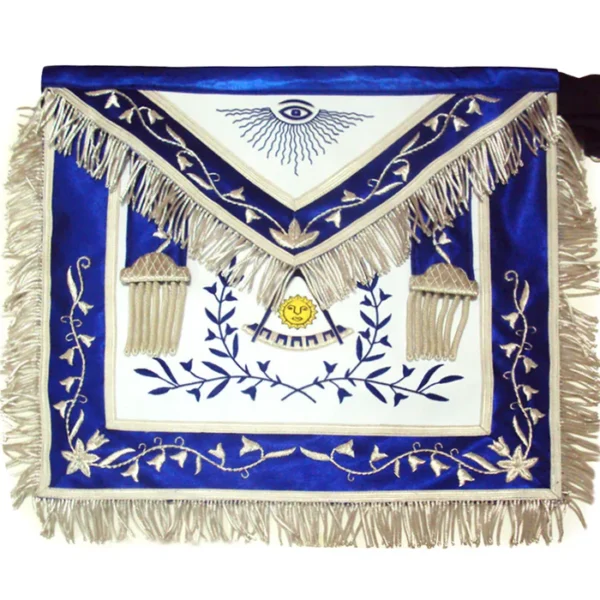 Past Master Blue Lodge California Regulation Apron - Blue Silk Past Master Blue Lodge California Regulation Apron - Blue Silk