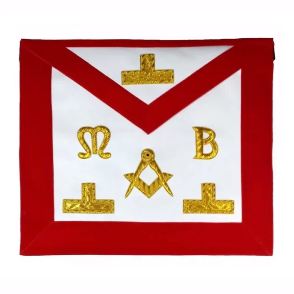 Master Mason Blue Lodge Apron - Red Velvet with Golden Bullion and Wire Master Mason Blue Lodge Apron - Red Velvet with Golden Bullion and Wire