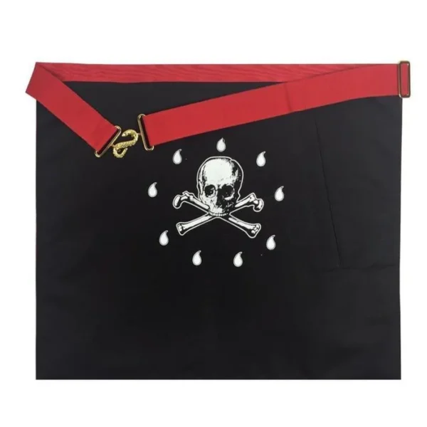 Master Mason Blue Lodge Apron - Red Velvet with Golden Bullion and Wire