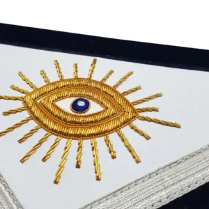 Past Master Blue Lodge Apron - Silver & Gold Hand Embroidery