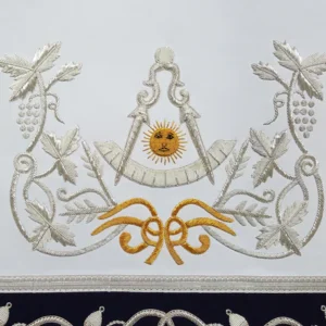 Past Master Blue Lodge Apron - Silver & Gold Hand Embroidery
