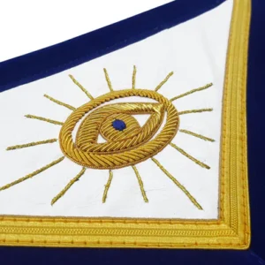 Past Master Blue Lodge Apron - Royal Blue Velvet with Cords & Fringe