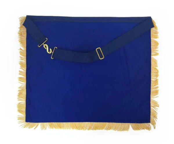Past Master Blue Lodge Apron - Royal Blue Velvet with Cords & Fringe