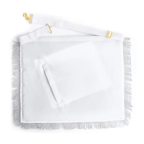 Past Master Blue Lodge California Regulation Apron - Embroidery Bullion with Rayon Fringe