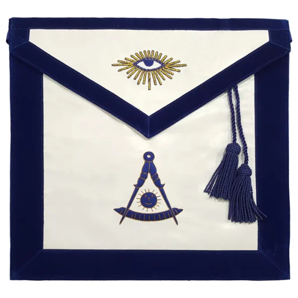 Past Master Blue Lodge California Regulation Apron - Blue with Bullion Hand Embroidery Past Master Blue Lodge California Regulation Apron - Blue with Bullion Hand Embroidery