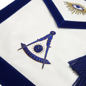 Past Master Blue Lodge California Regulation Apron - Blue with Bullion Hand Embroidery