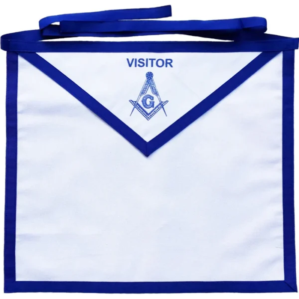 Visitor Blue Lodge Apron - White Duck Cotton Visitor Blue Lodge Apron - White Duck Cotton