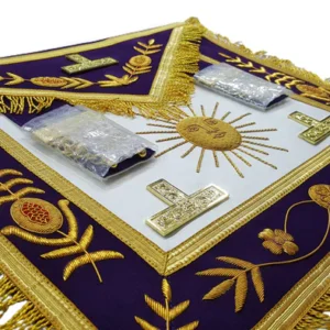 Past Master Blue Lodge Aprons - California Regulation Apron & Sun Apron Bullion Hand Embroidered Vinework