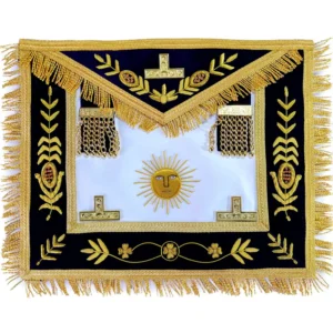 Past Master Blue Lodge Aprons - California Regulation Apron & Sun Apron Bullion Hand Embroidered Vinework