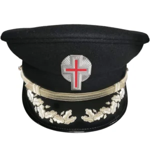 Sir Knight Knights Templar Commandery Fatigue Cap - Silver Vinework