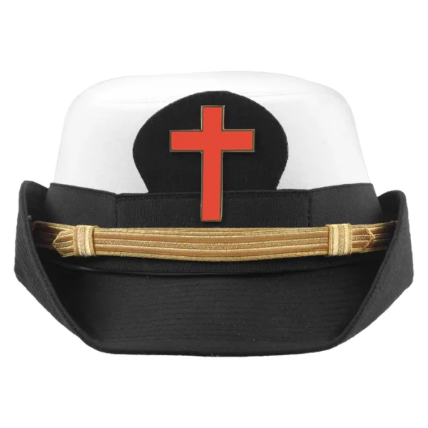 Knights Templar Commandery Fatigue Cap - Red Cross with Gold Strap Knights Templar Commandery Fatigue Cap - Red Cross with Gold Strap