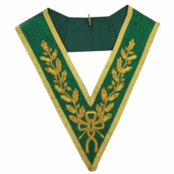 Grand Council Allied Masonic Degrees Collar - Green Moire with Gold Bullion Grand Council Allied Masonic Degrees Collar - Green Moire with Gold Bullion