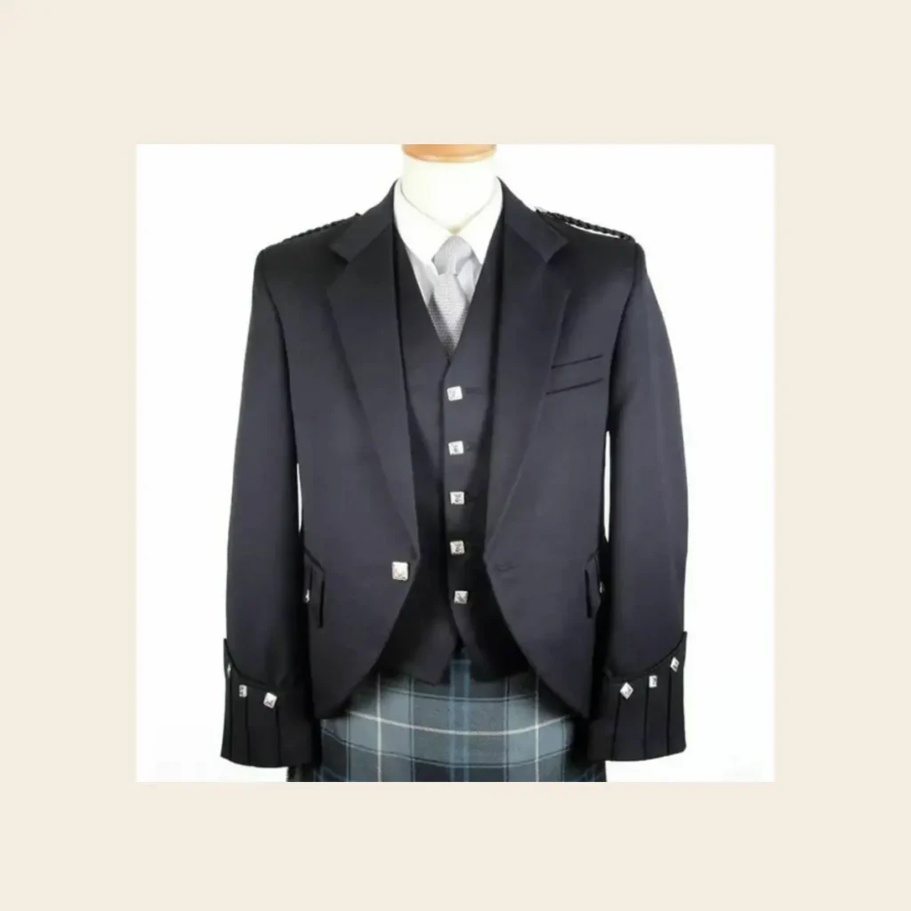 100 wool argyle kilt jacket