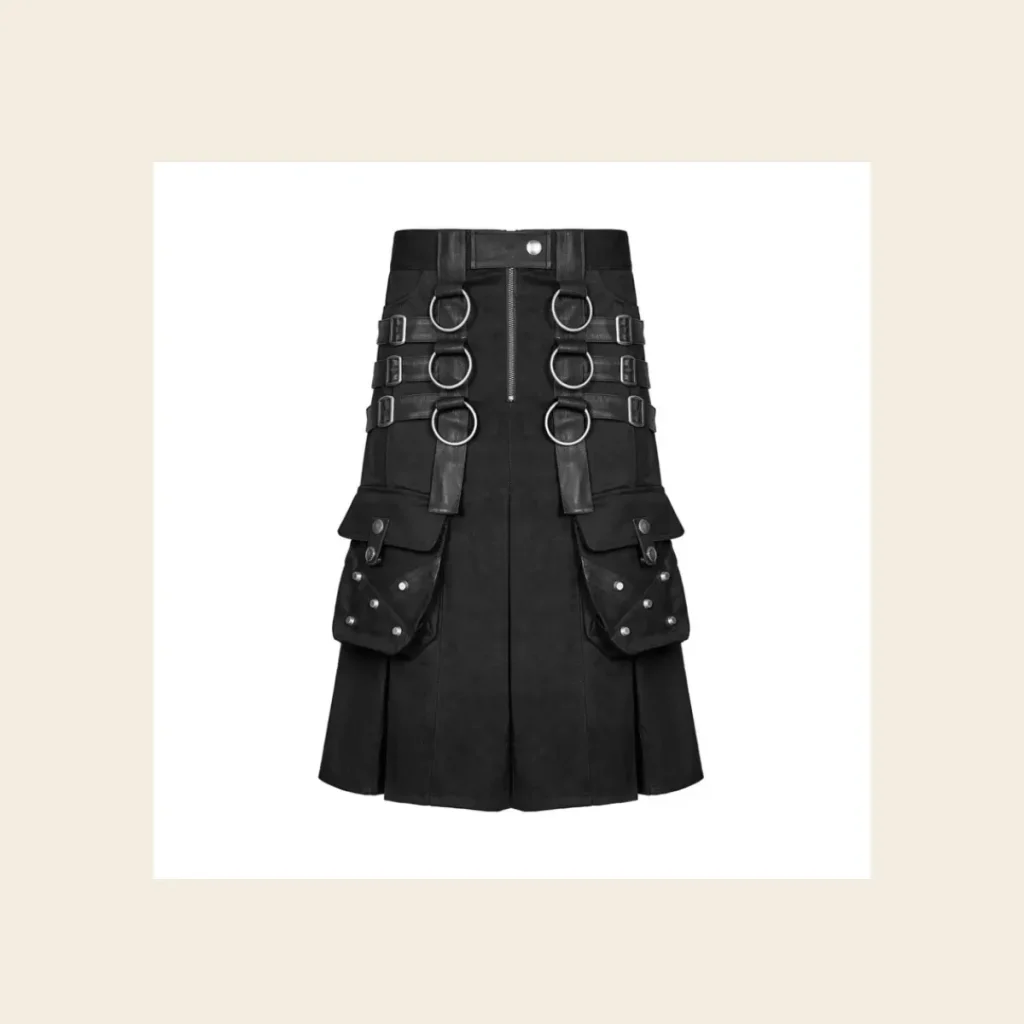 black kilt  mens black goat