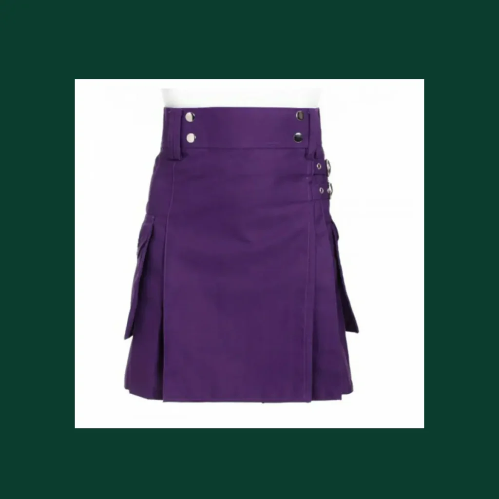ladies purple utility scottish kilt