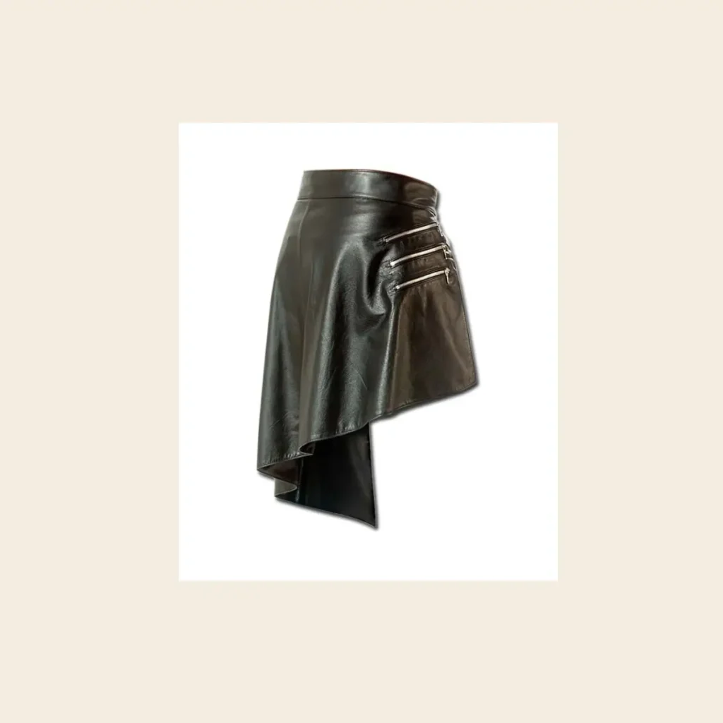 measure before steampunk leather kilt with zipped pockets
