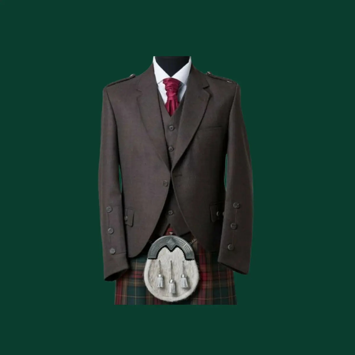 men brown wool scottish kilt men brown wool scottish kilt