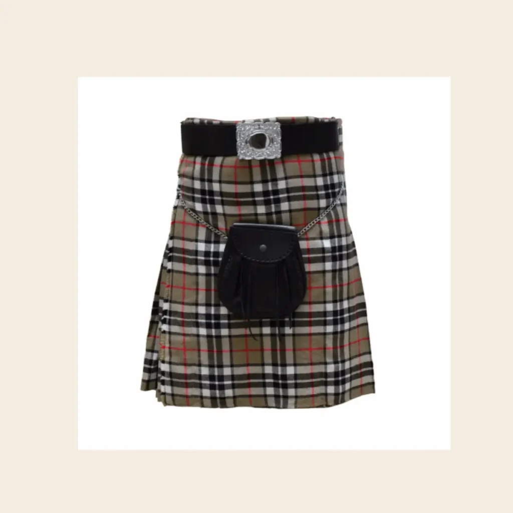 scottish tartan kilt close up