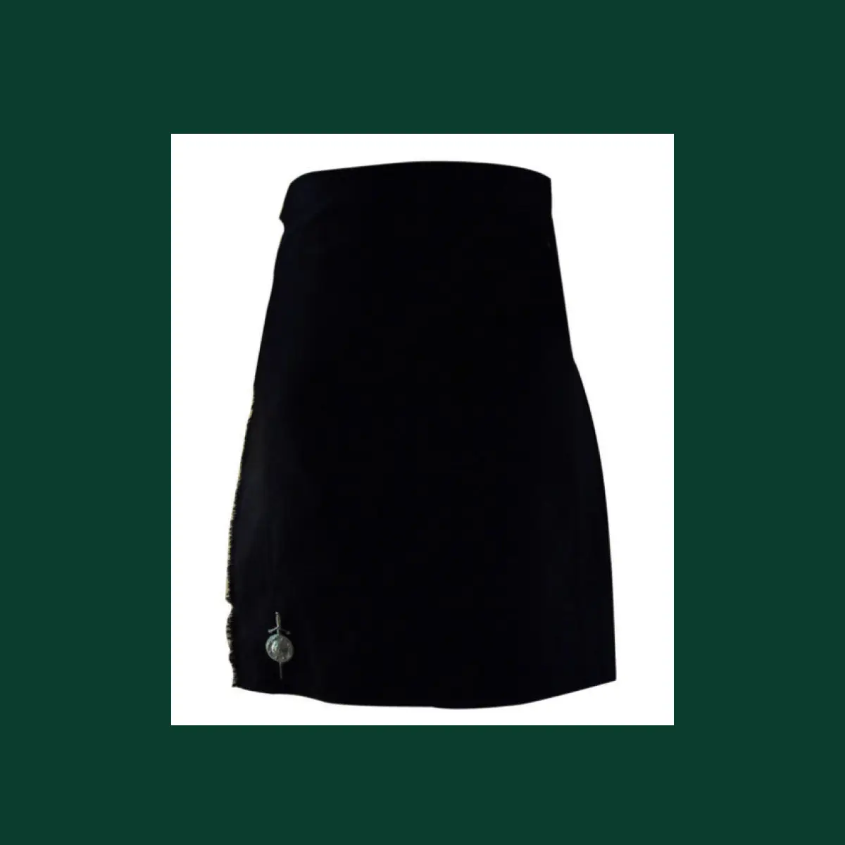 solid black tartan kilt