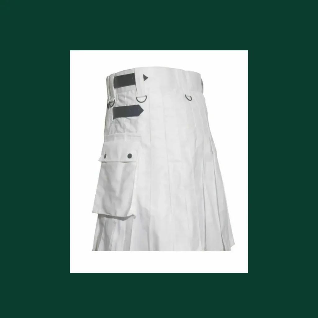 white leather strap utility kilt