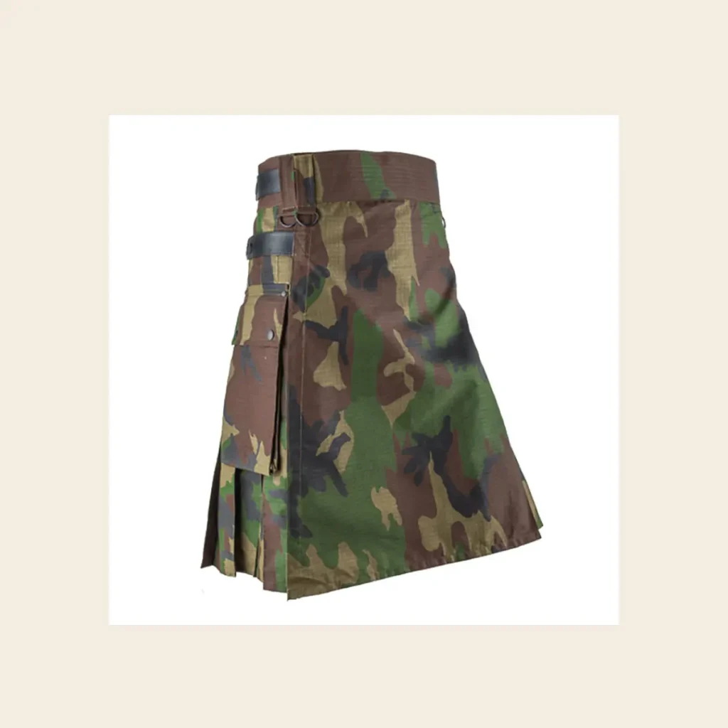 woodland camouflage utility kilt
