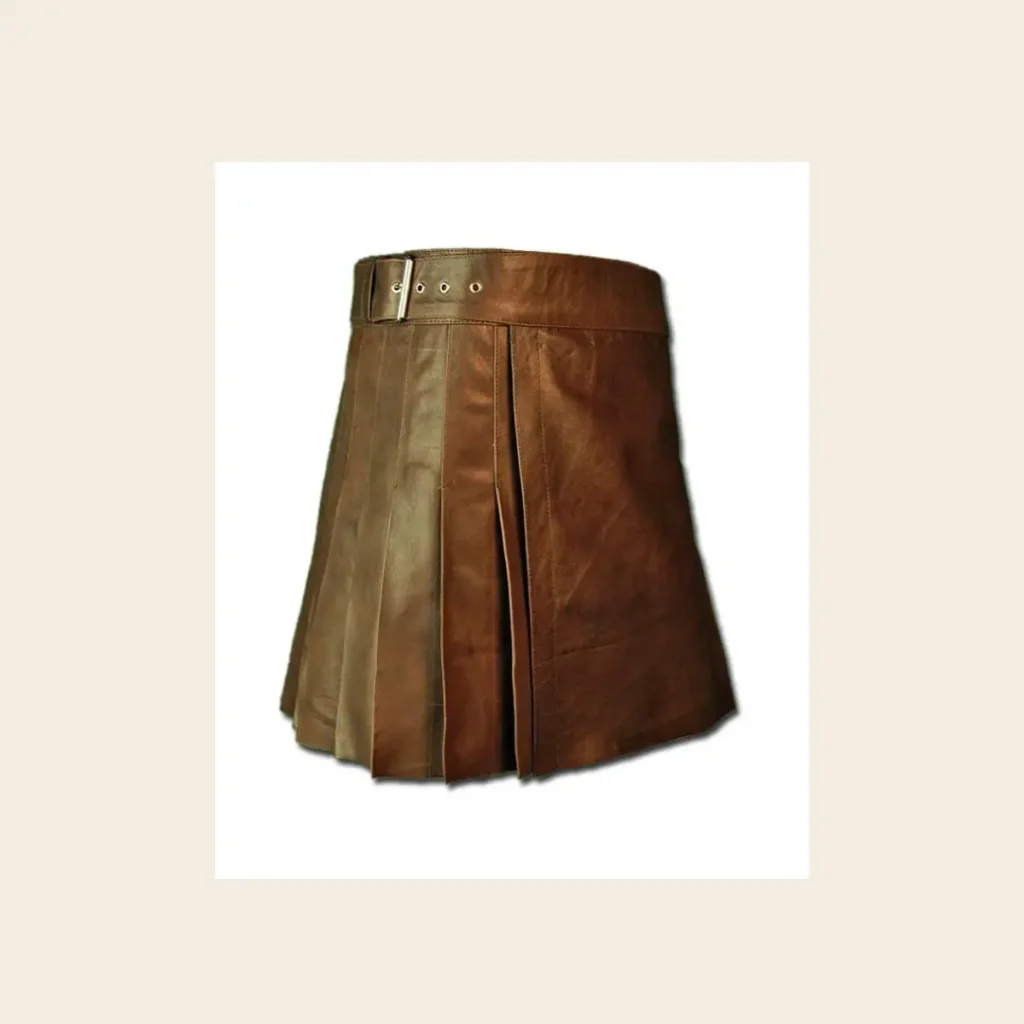 wrap around leather mini kilt